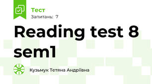  Reading test 8  sem1