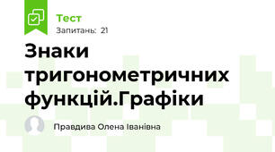 Знаки тригонометричних функцій.Графіки