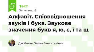 Алфавіт. Співввідношення звуків і букв. Звукове значення букв я, ю, є, ї та щ