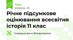 Річне підсумкове оцінювання всесвітня історія 11 клас