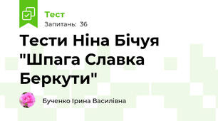 Тести Ніна Бічуя "Шпага Славка Беркути"