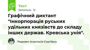 Графічний диктант "Інкорпорація руських удільних князівств до складу інших держав. Кревська унія".