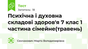 Психічна і духовна складові здоров'я 7 клас 1 частина сімейне(травень)