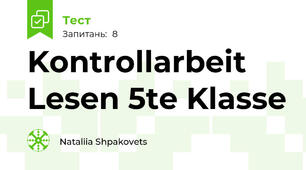 Kontrollarbeit Lesen 5te Klasse