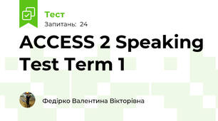 ACCESS 2 Speaking Test Term 1