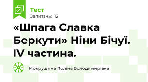 «Шпага Славка Беркути» Ніни Бічуї. IV частина.