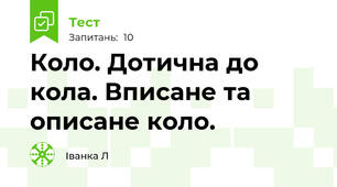 Коло. Дотична до кола. Вписане та описане коло.