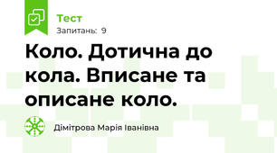 Коло. Дотична до кола. Вписане та описане коло.
