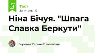 Ніна Бічуя. "Шпага Славка Беркути" 