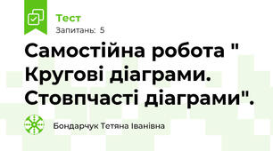 Самостійна робота " Кругові діаграми. Стовпчасті діаграми".