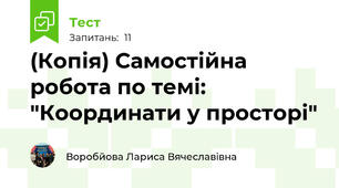 (Копія) Самостійна робота по темі: "Координати у просторі"