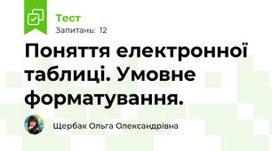 Поняття електронної таблиці. Умовне форматування. 
