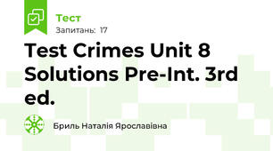 Test Crimes Unit 8 Solutions Pre-Int. 3rd ed.