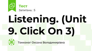 Listening. (Unit 9. Click On 3)