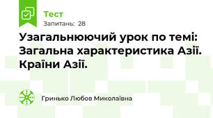 Узагальнюючий урок по темі: Загальна характеристика Азії. Країни Азії.