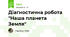 Діагностична робота "Наша планета Земля"