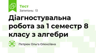 Діагностувальна робота за 1 семестр 8 класу з алгебри