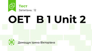 OET  B 1 Unit 2 