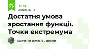 Достатня умова зростання функції. Точки екстремума