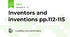 Inventors and inventions pp.112-115