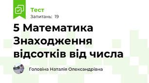 5 Математика  Знаходження відсотків від числа