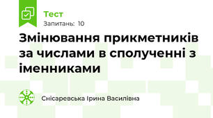 Змінювання прикметників за числами в сполученні з іменниками
