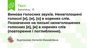 Вимова голосних звуків. Ненаголошені голосні [е], [и], [о] в коренях слів. Позначення на письмі ненаголошених голосних [е], [и] в коренях слів (повторення і поглиблення).
