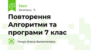 Повторення  Алгоритми та програми 7 клас