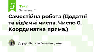 Самостійна робота (Додатні та від'ємні числа. Число 0. Координатна пряма.)