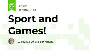 Sport and Games!