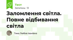 Заломлення світла. Повне відбивання світла