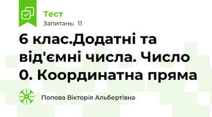 6 клас.Додатні та від'ємні числа. Число 0. Координатна пряма