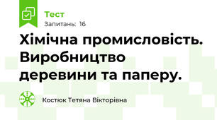 Хімічна промисловість. Виробництво деревини та паперу.