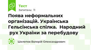 Поява неформальних організацій. Українська Гельсінська спілка.  Народний  рух України за перебудову