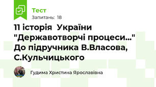 11 історія  України "Державотворчі процеси..." До підручника В.Власова, С.Кульчицького