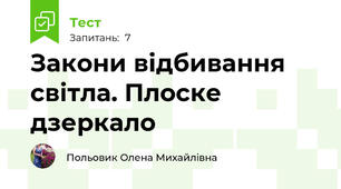  Закони відбивання світла. Плоске дзеркало