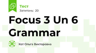 Focus 3 Un 6 Grammar
