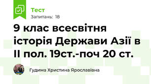 9 клас всесвітня історія Держави Азії в ІІ пол. 19ст.-поч 20 ст.