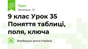9 клас Урок 35 Поняття таблиці, поля, ключа