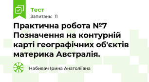Практична робота №7 Позначення на контурній карті географічних об'єктів материка Австралія.