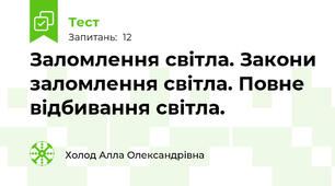 Заломлення світла. Закони заломлення світла. Повне відбивання світла.