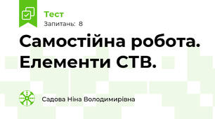 Самостійна робота. Елементи СТВ.