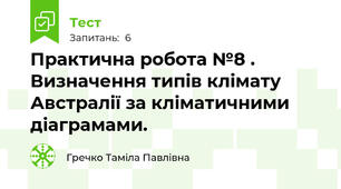  Практична робота №8 . Визначення типів клімату Австралії за кліматичними діаграмами.