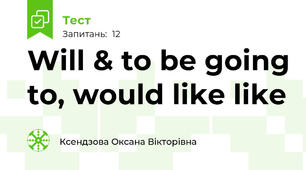 Will & to be going to, would like like