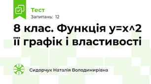 8 клас. Функція y=x^2 її графік і властивості