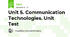 Unit 5. Communication Technologies. Unit Test