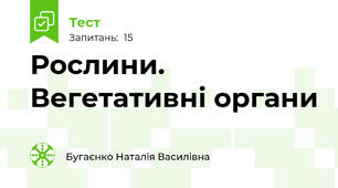 Рослини. Вегетативні органи