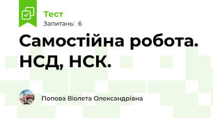 Самостійна робота. НСД, НСК.