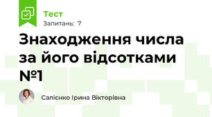 Знаходження числа за його відсотками №1