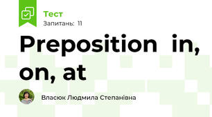 Preposition  in, on, at